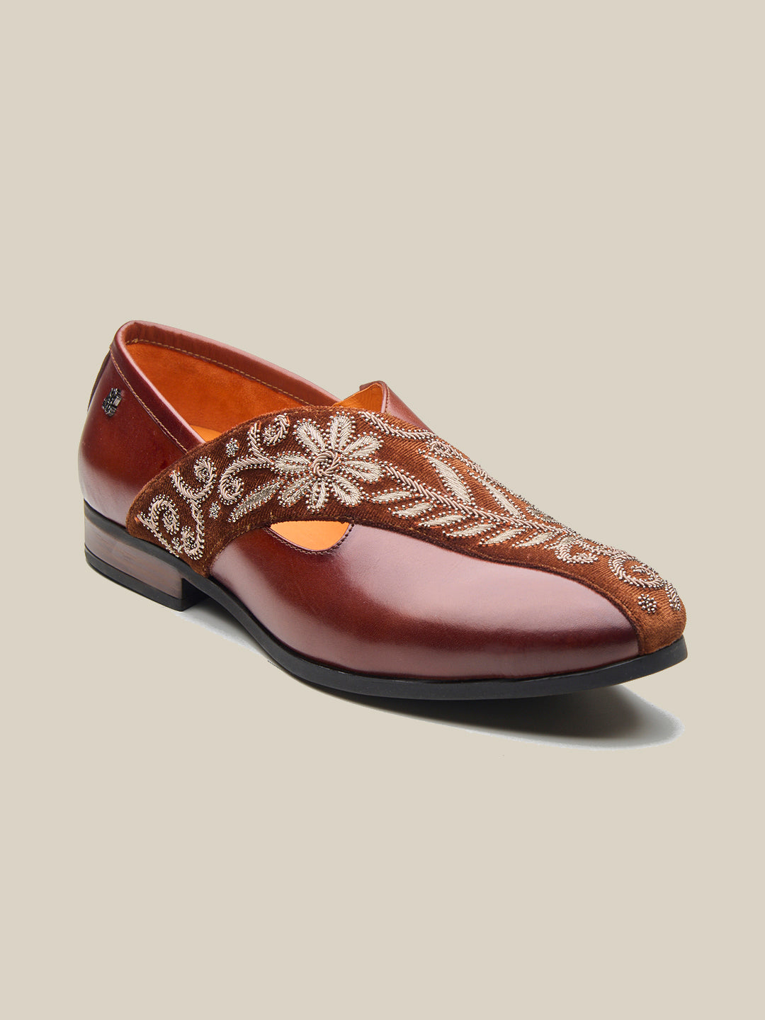 Kenzo Leather  Ethnic Slip On's Shoes Tan