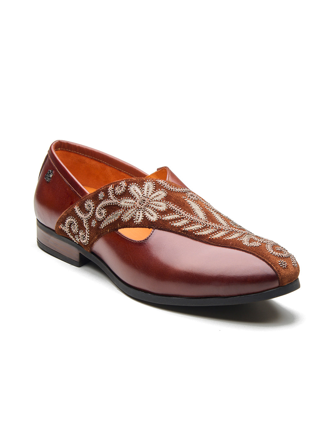 Kenzo Leather  Ethnic Slip On's Shoes Tan