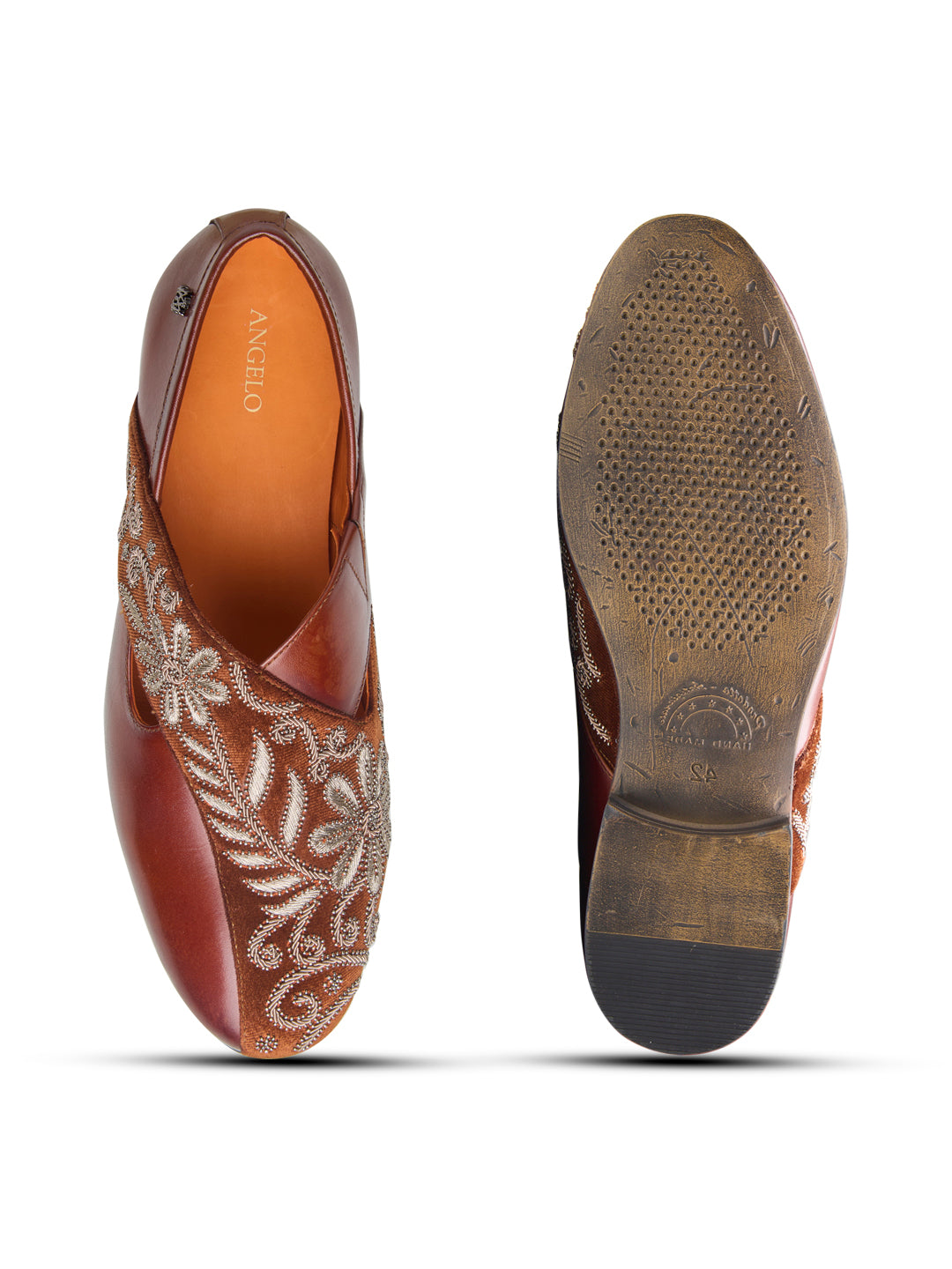 Kenzo Leather  Ethnic Slip On's Shoes Tan