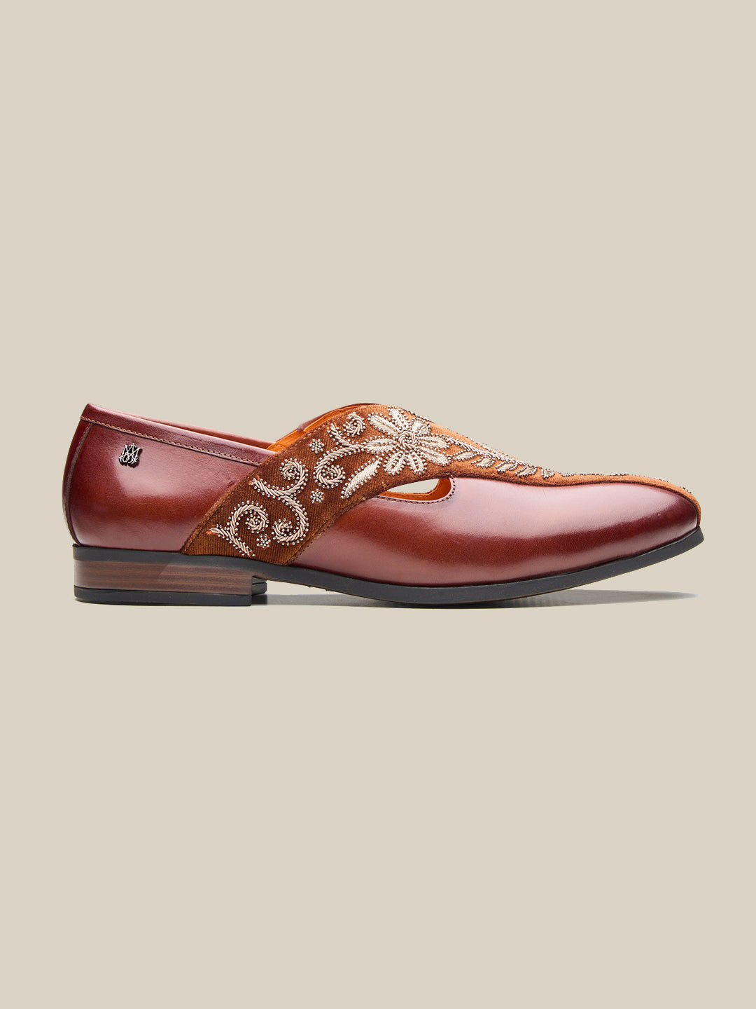Kenzo Leather  Ethnic Slip On's Shoes Tan