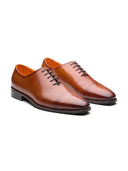 Emilio Leather Derby Shoes Tan