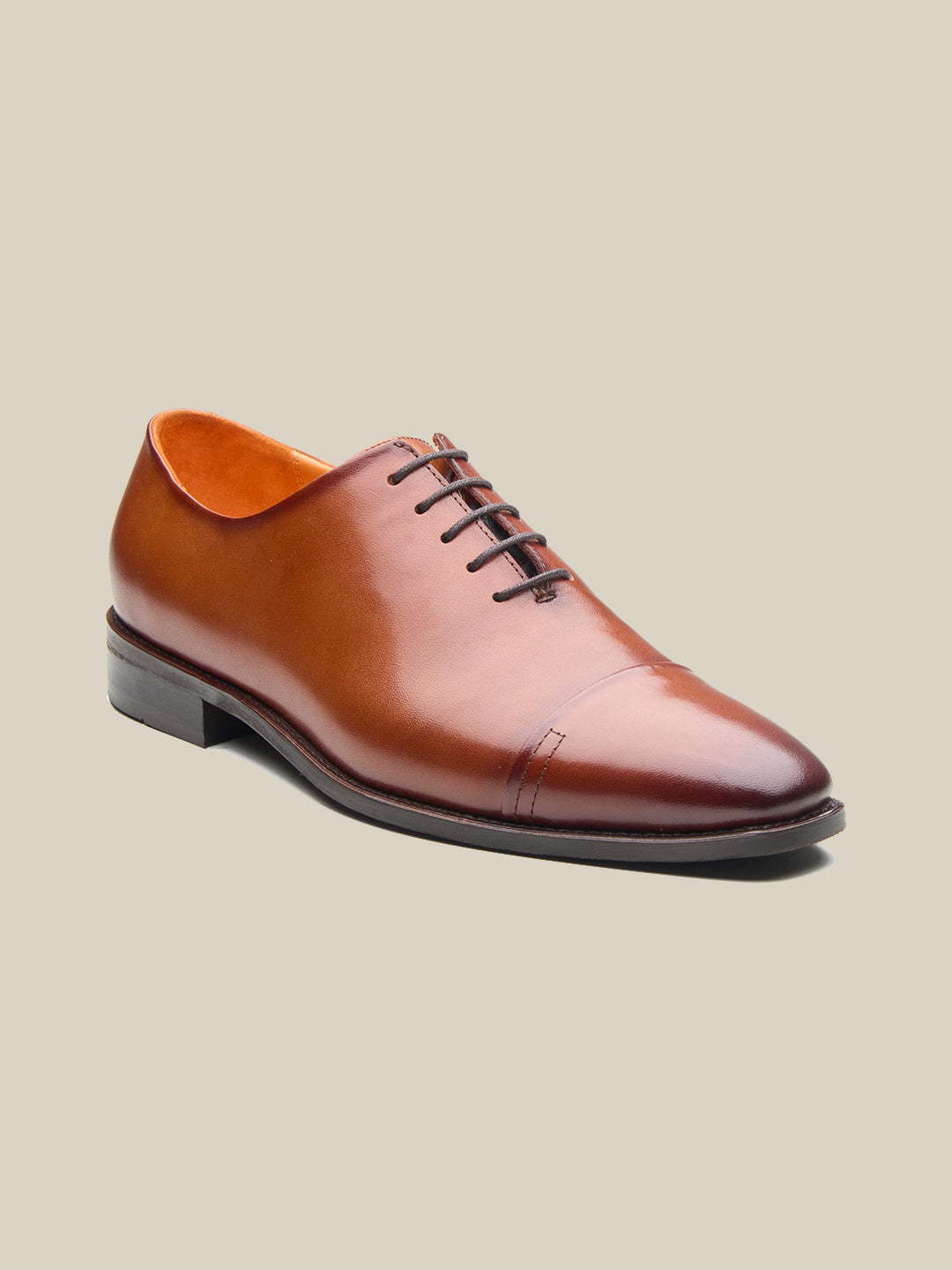 Emilio Leather Derby Shoes Tan