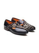 Kenzo Leather  Ethnic Slip On's shoes Black
