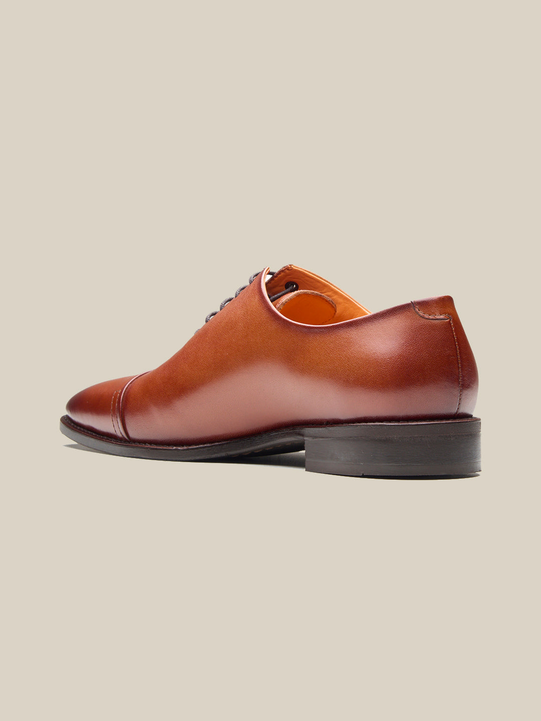 Emilio Leather Derby Shoes Tan