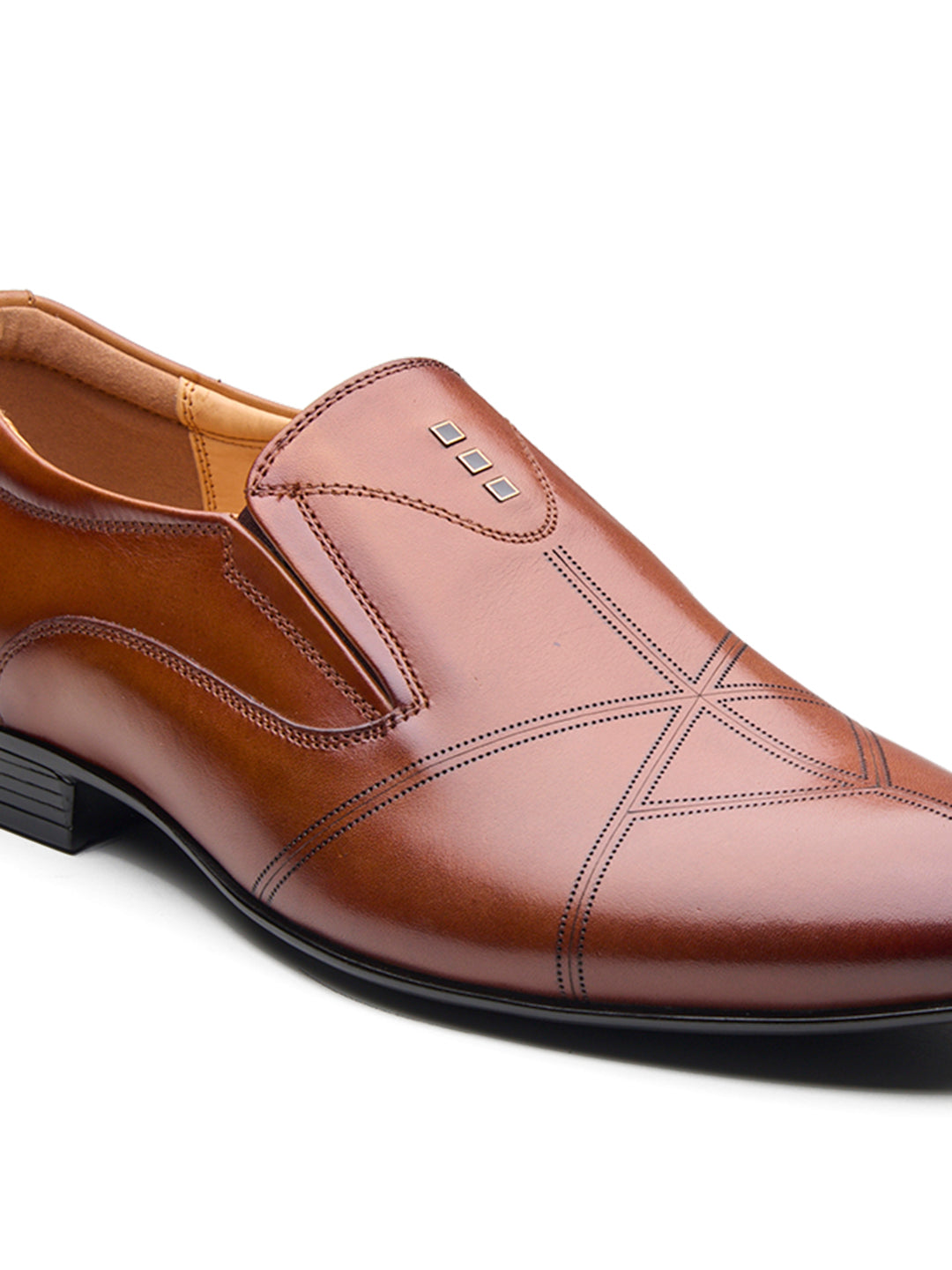 Leonardo Leather Formal Slip-on Shoes Tan