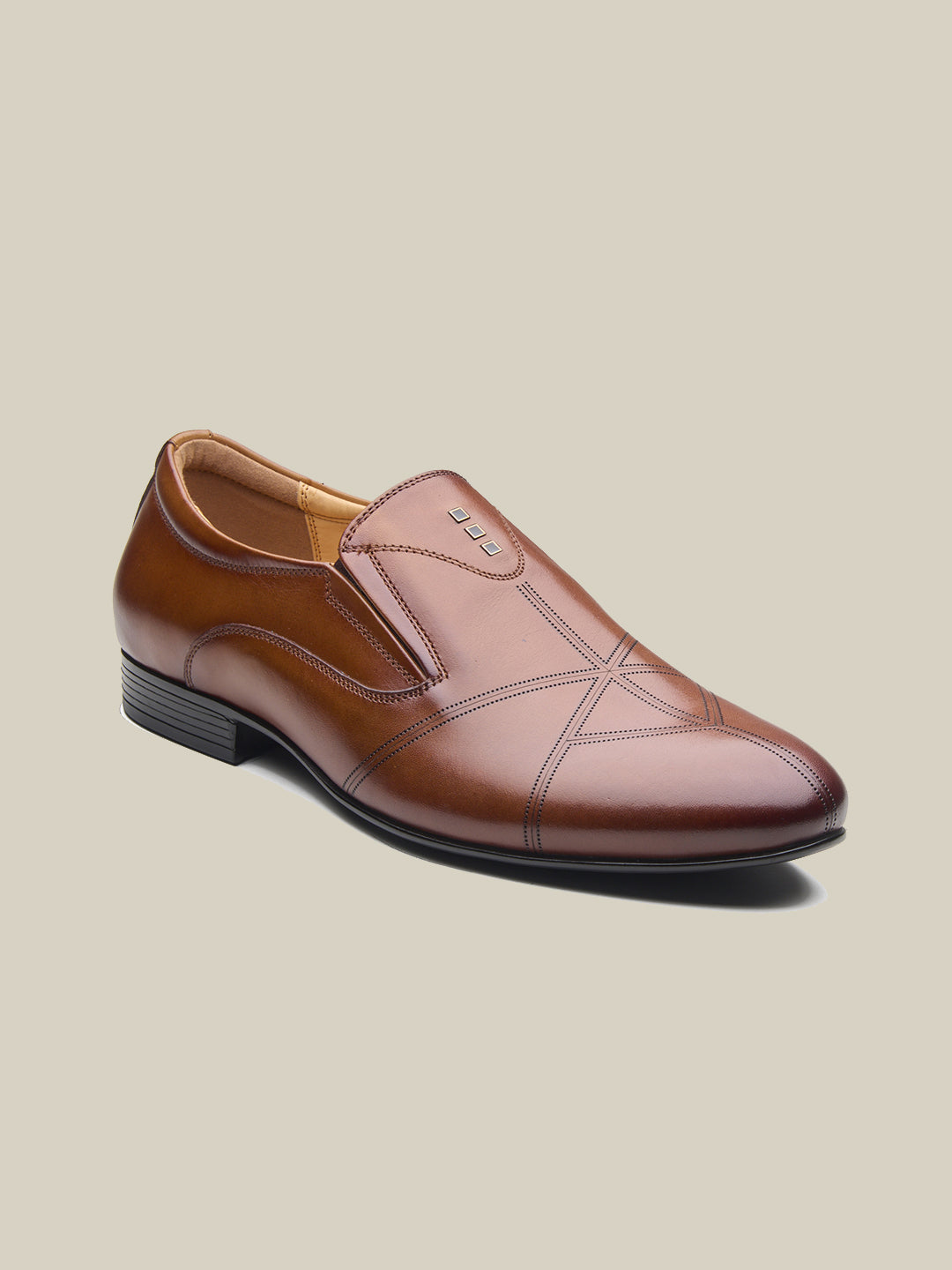 Leonardo Leather Formal Slip-on Shoes Tan