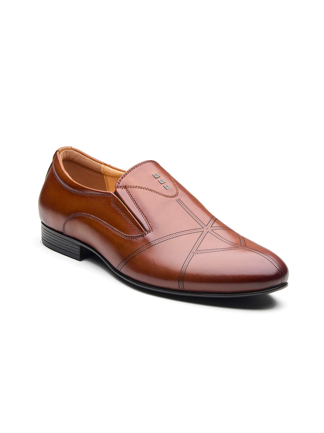 Leonardo Leather Formal Slip-on Shoes Tan