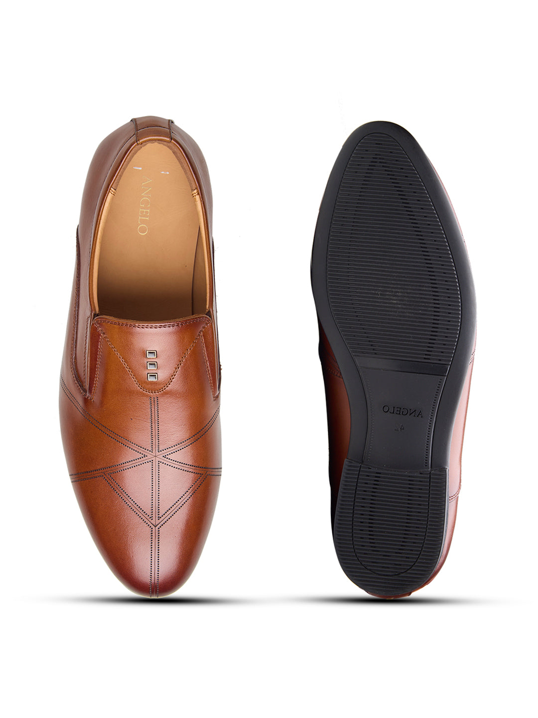 Leonardo Leather Formal Slip-on Shoes Tan