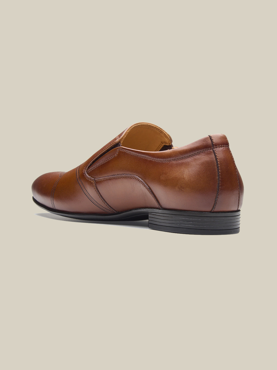 Leonardo Leather Formal Slip-on Shoes Tan