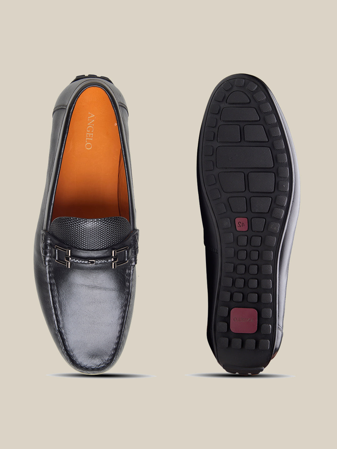 Piero Leather Loafers Slip-on Shoes Black