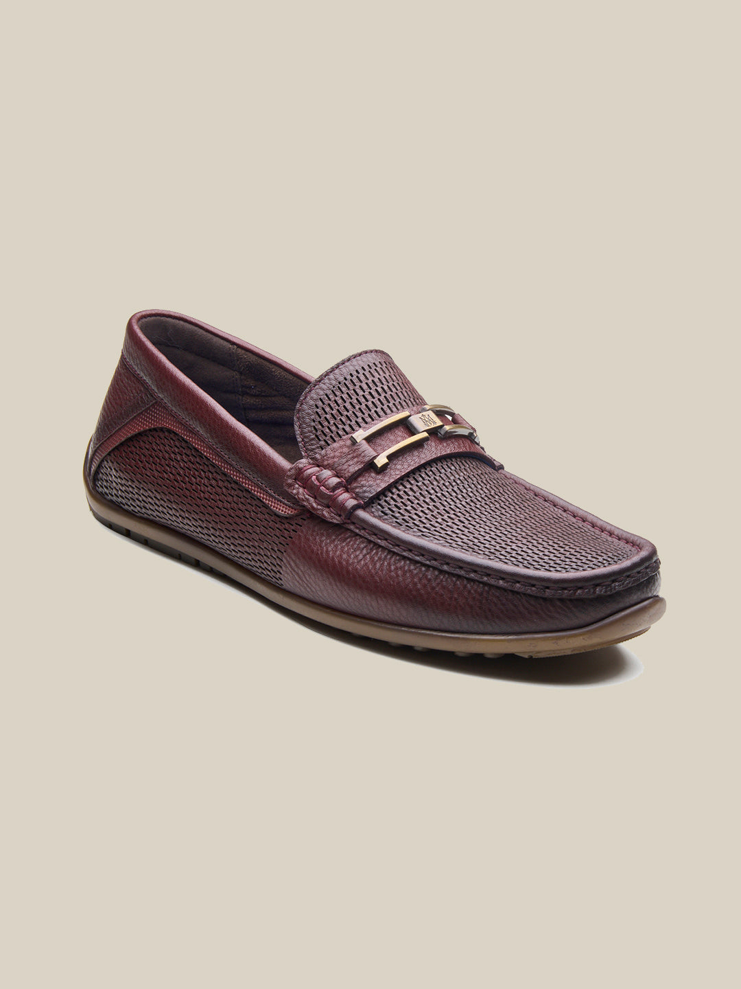 Orlando Leather Loafers Slip-on Shoes bordo