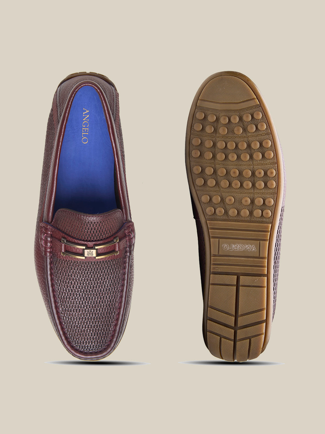 Orlando Leather Loafers Slip-on Shoes bordo