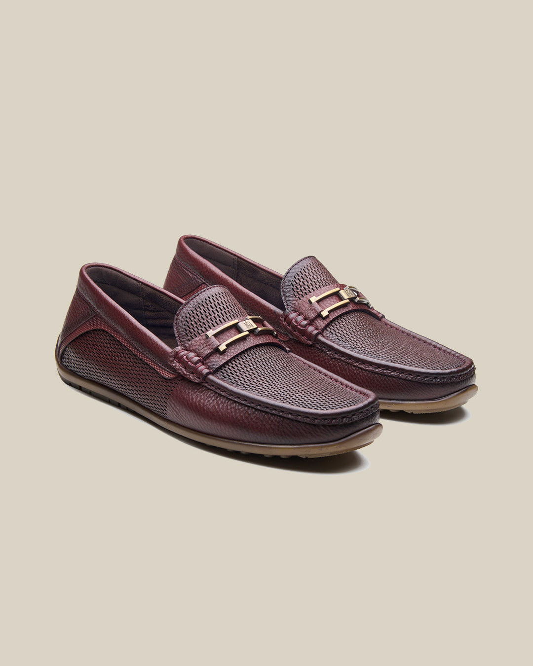 Orlando Leather Loafers Slip-on Shoes bordo