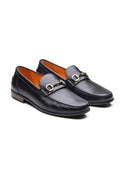 Renato Leather Loafers Slip-on Shoe  Black