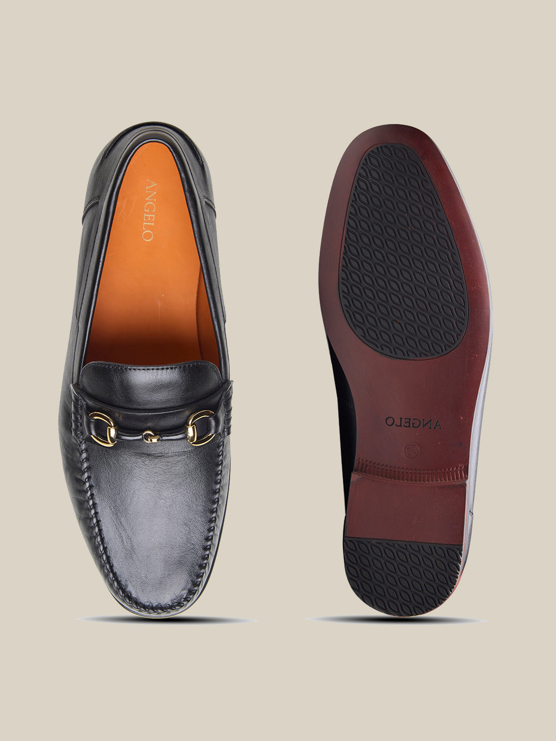 Renato Leather Loafers Slip-on Shoe  Black