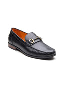 Renato Leather Loafers Slip-on Shoe  Black