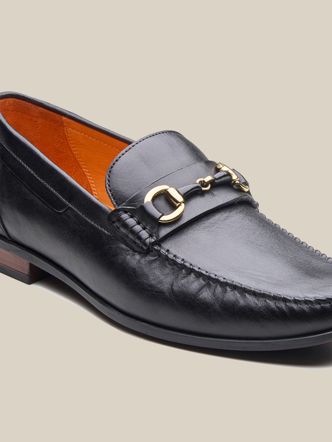 Renato Leather Loafers Slip-on Shoe  Black