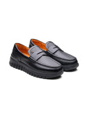 Carlo Leather Comfort  Slip-on Shoes Black