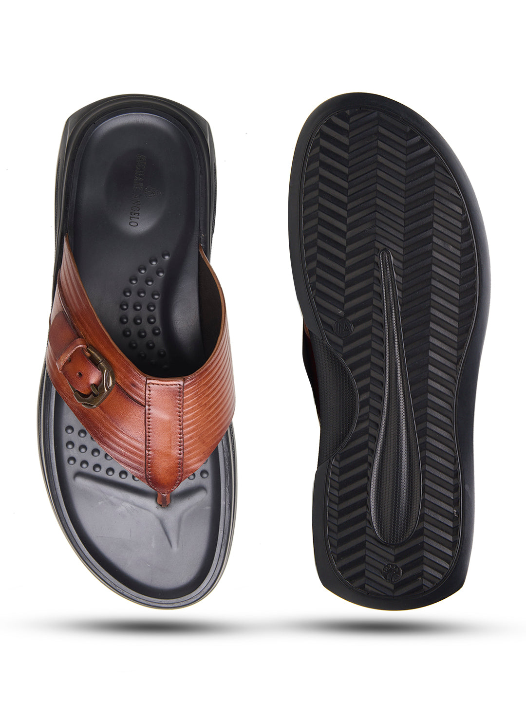 FIORE Men's Premium Leather Sandals Tan