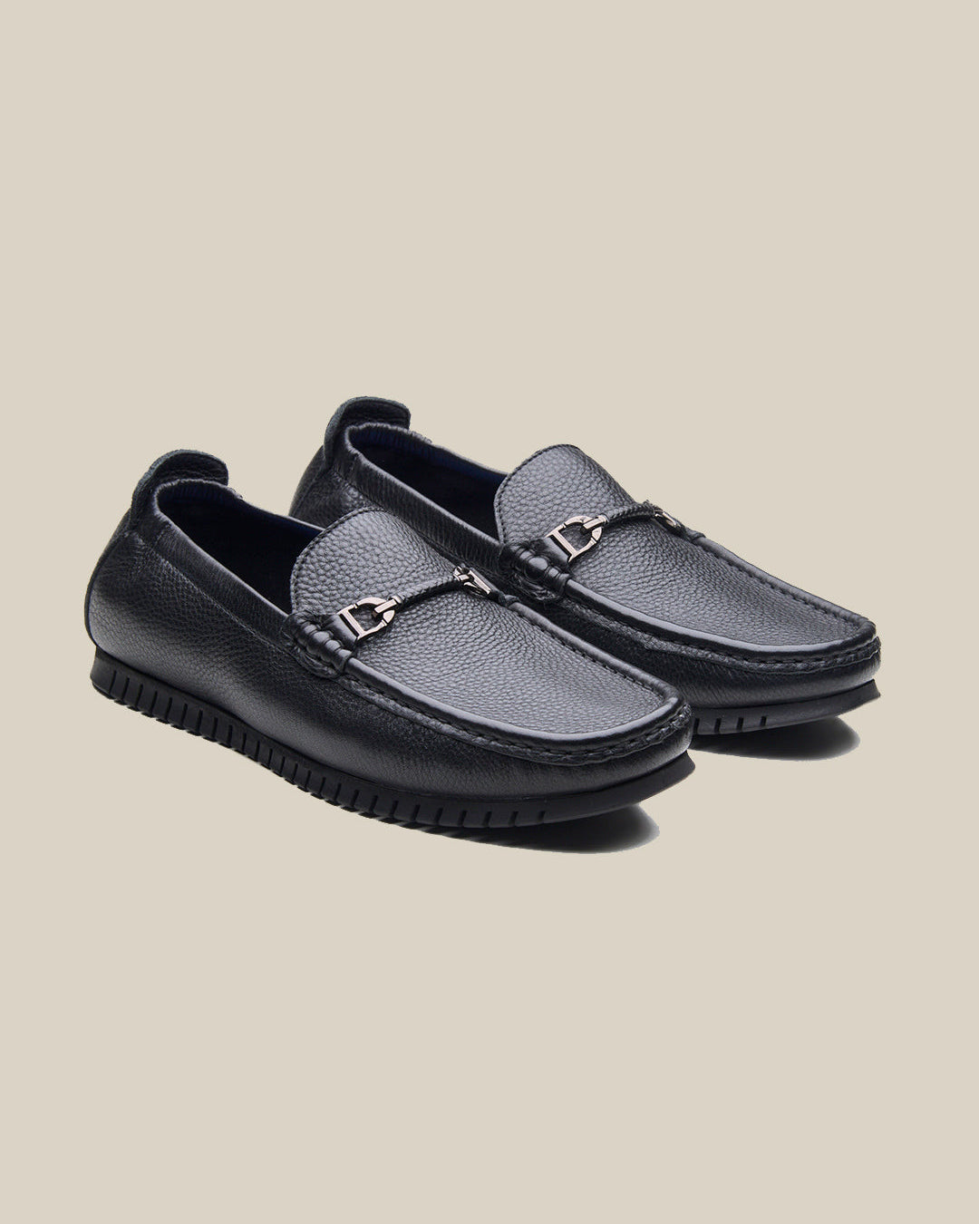 Ettore Leather Formals Shoes Black