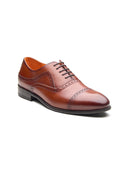 Mario Leather Derby Shoes Tan