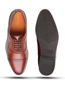 Mario Leather Derby Shoes Tan