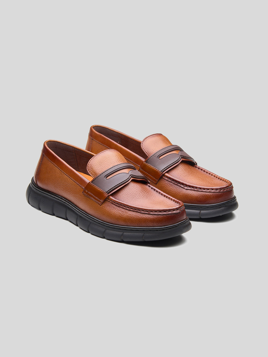 Benuto Leather Formal Slip-on Shoes Tan