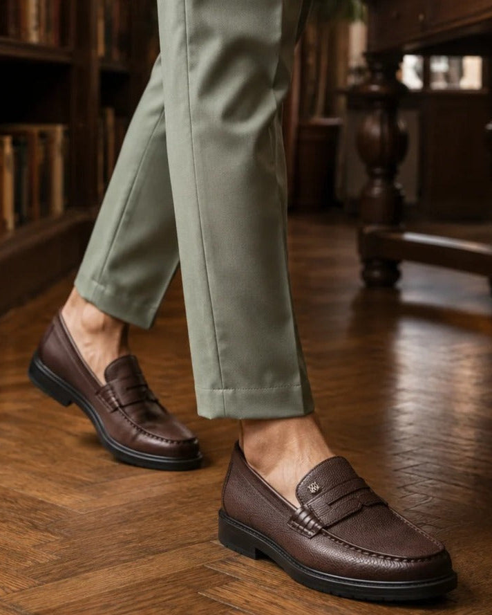 Benedo Leather Comfort Slip-on Shoes Brown