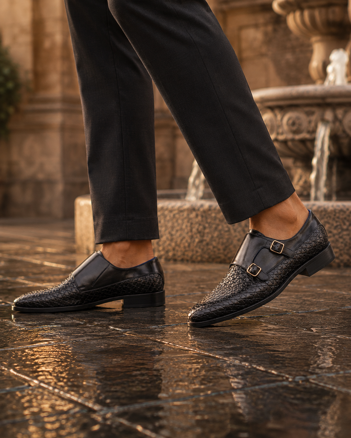 Ezio Leather Formal Slip-on Shoes black