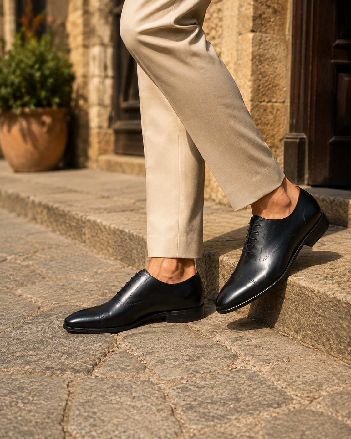 Emilio Leather Derby Shoes Black