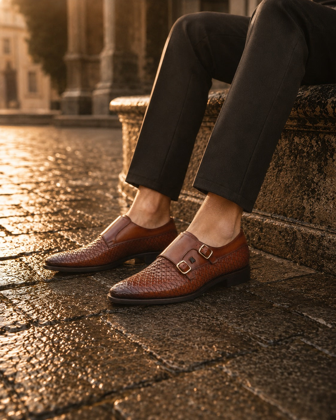 Ezio Leather Formal Slip-on Shoes Tan