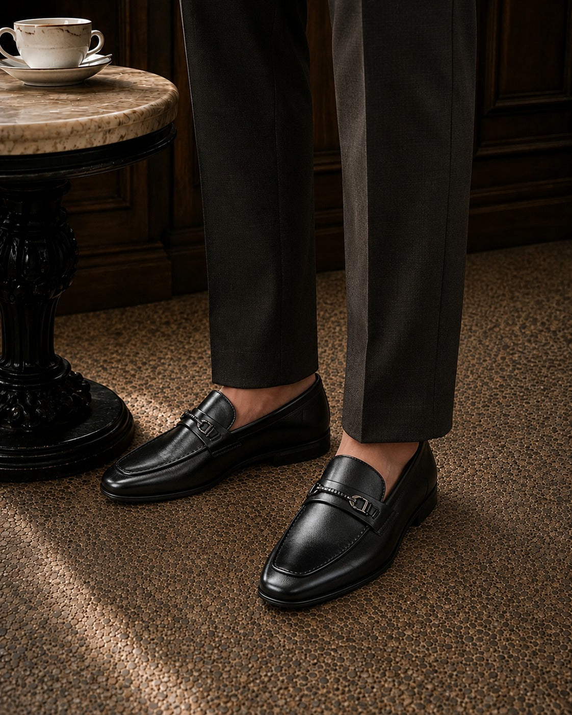 Fulvio Leather Formals Shoes Black