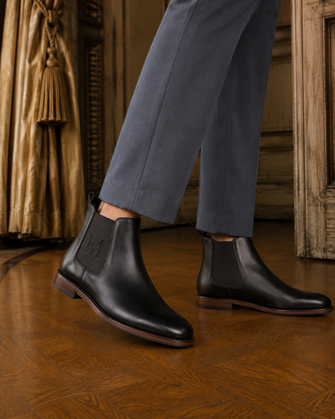 Harris Leather Chelsea Boots Black