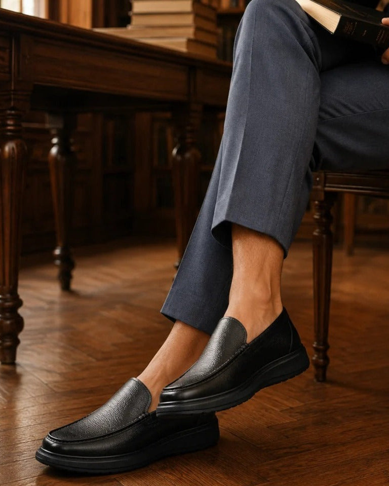 Ivano Leather Comfort Slip-on Shoe Black