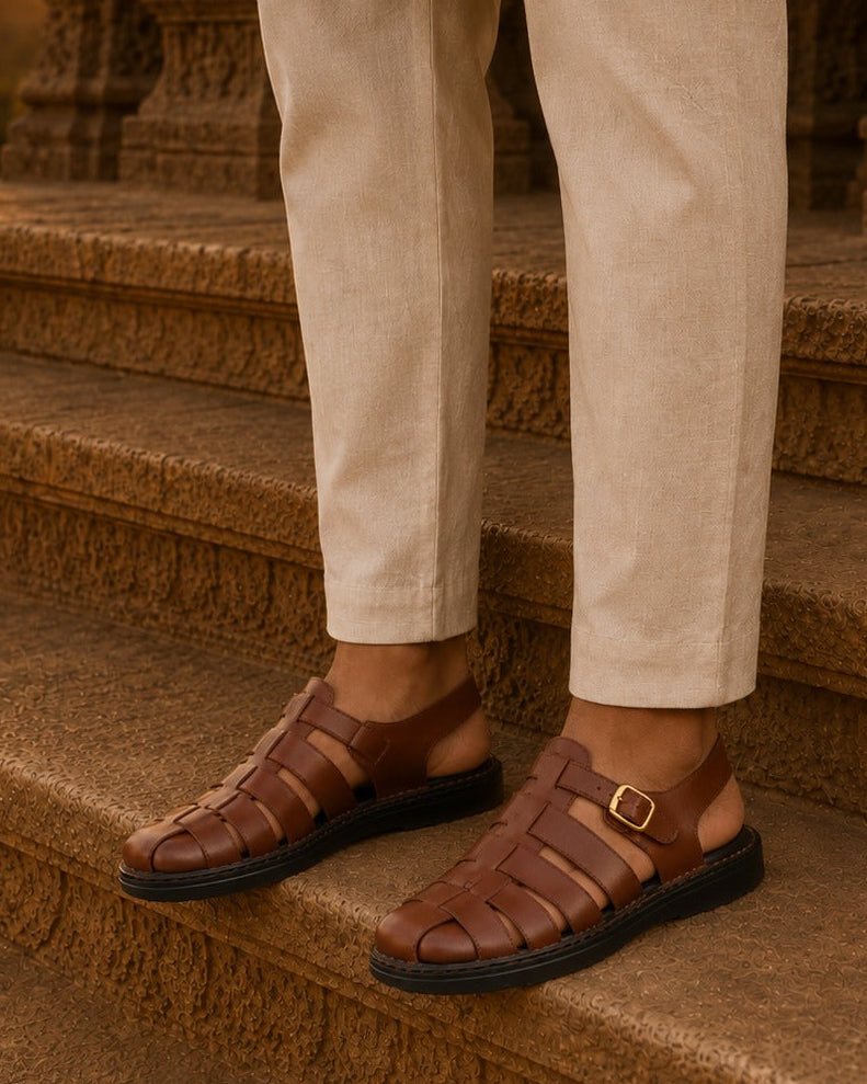 James Leather Sandals Tan