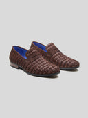 Kallisto Leather Ethnic Slip Ons Shoes Brown