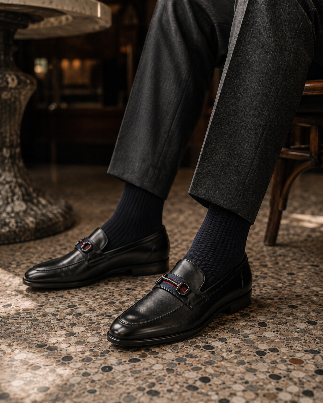 Karlo Leather Formals Shoes Black