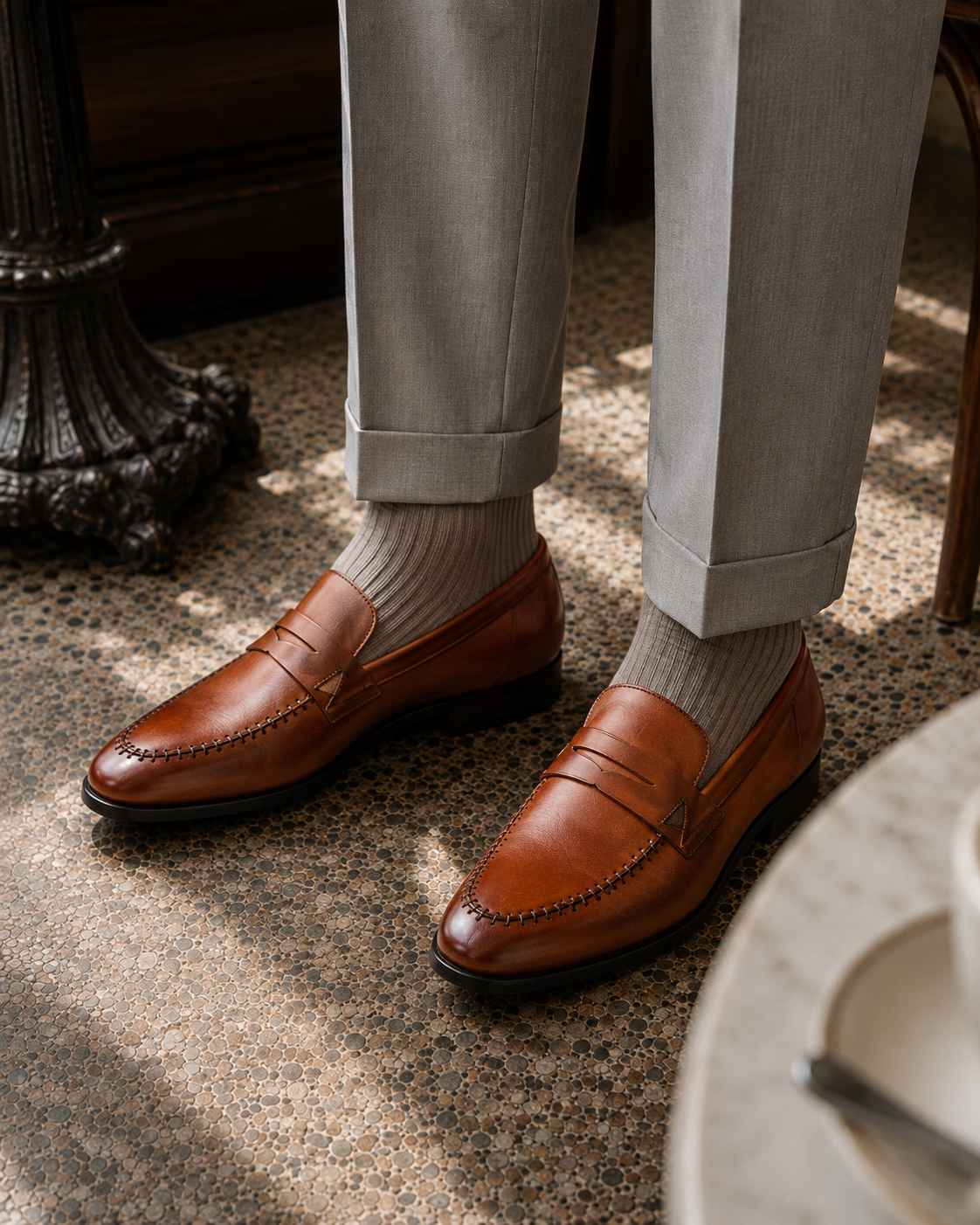 Klaus Leather Formal Slip-on Shoes  Tan