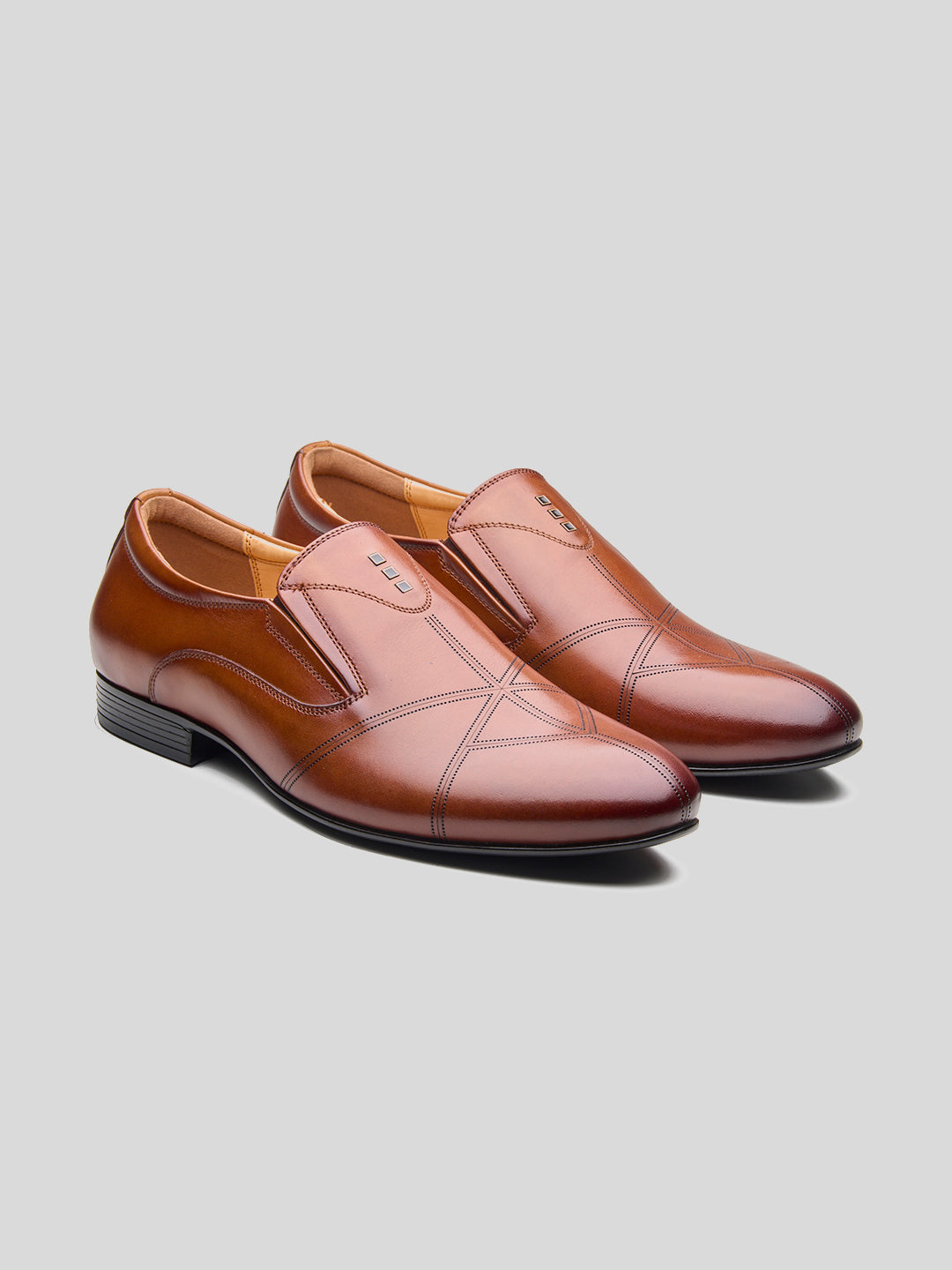 Leonardo Leather Formal Slip-on Shoes Tan