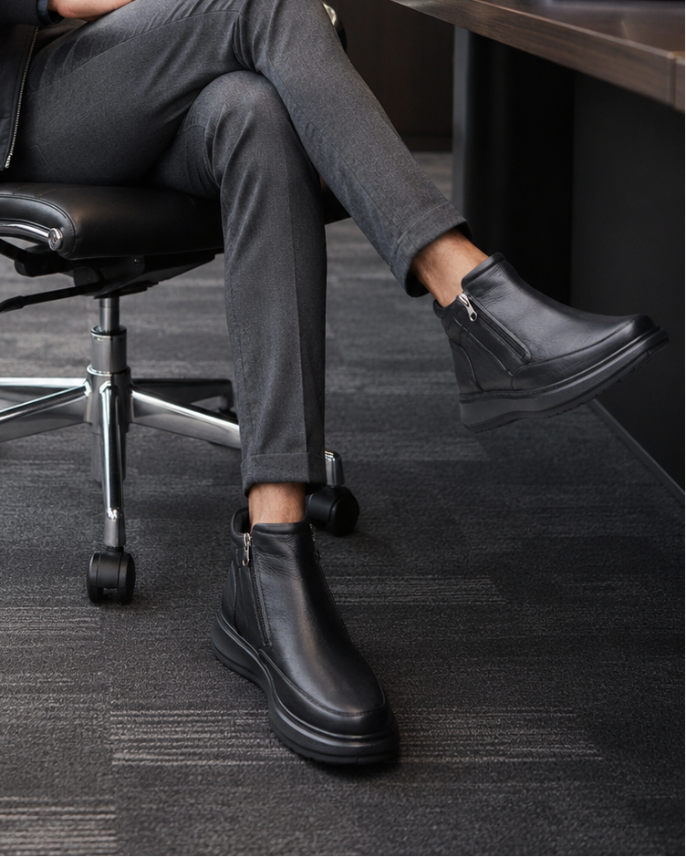 Ricci Leather Formals Black