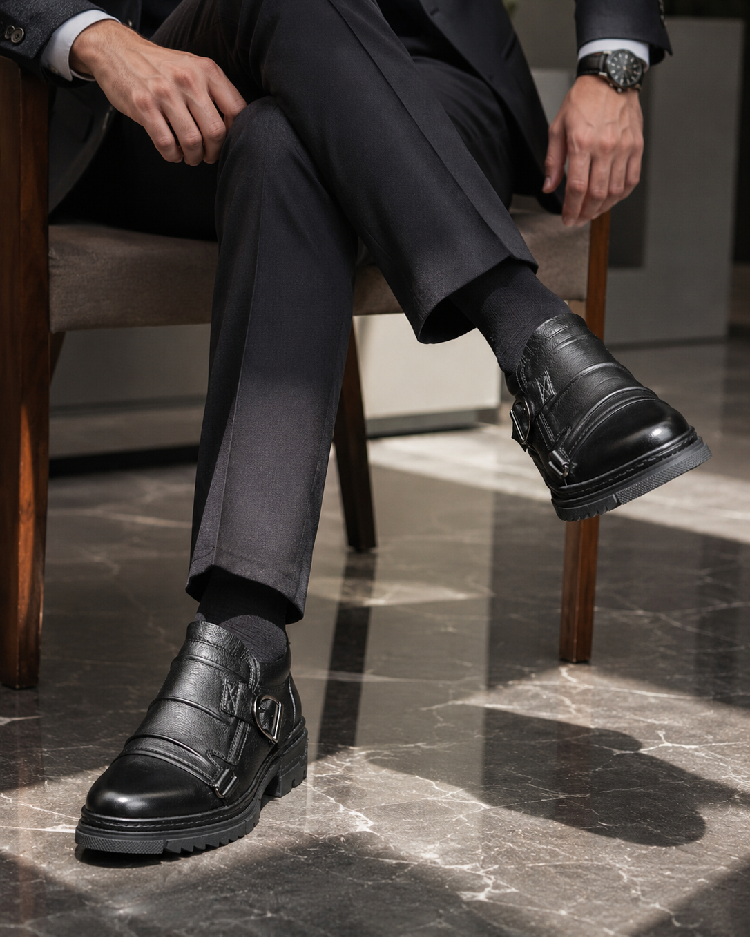 Pedro Leather Formals Black