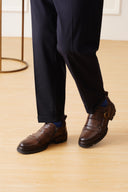 Michael Angelo's Leather Pedro Formals For Men Dark Tan