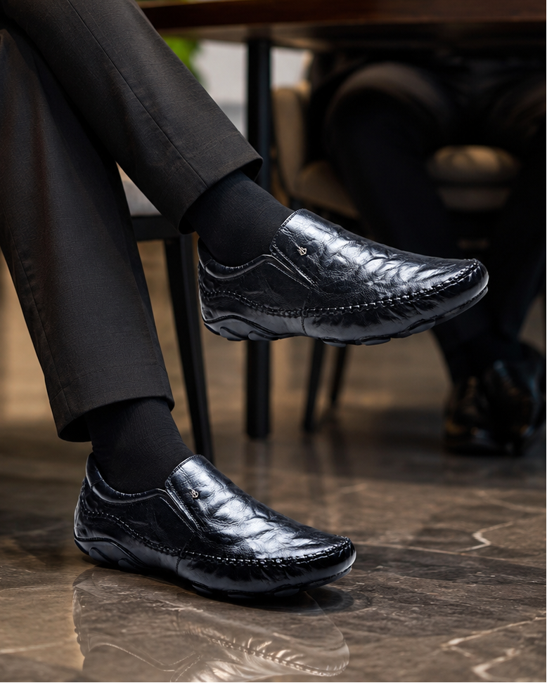 Alessio Leather Formals Black
