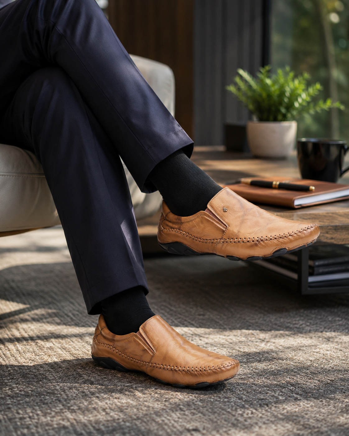 Alessio Leather Formals Tan