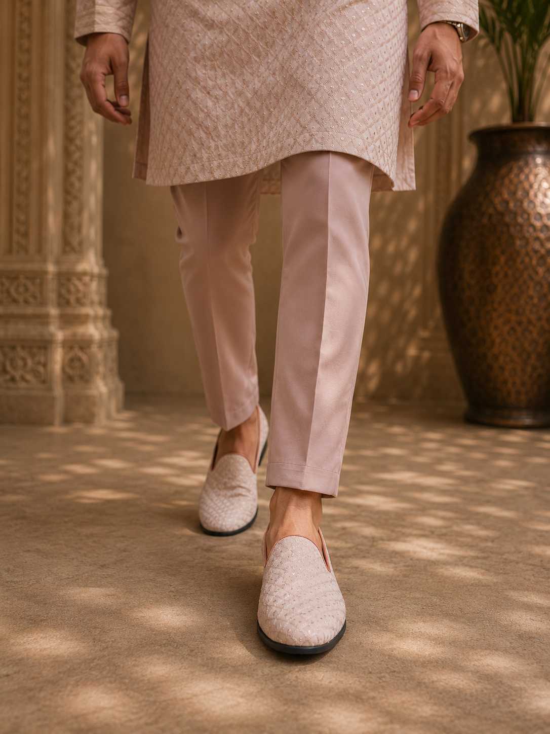 Gianni Ethnic Slip Ons Pink