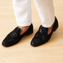Graziano Ethnic Slip Ons Black