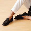 Enna Ethnic Slip Ons Green