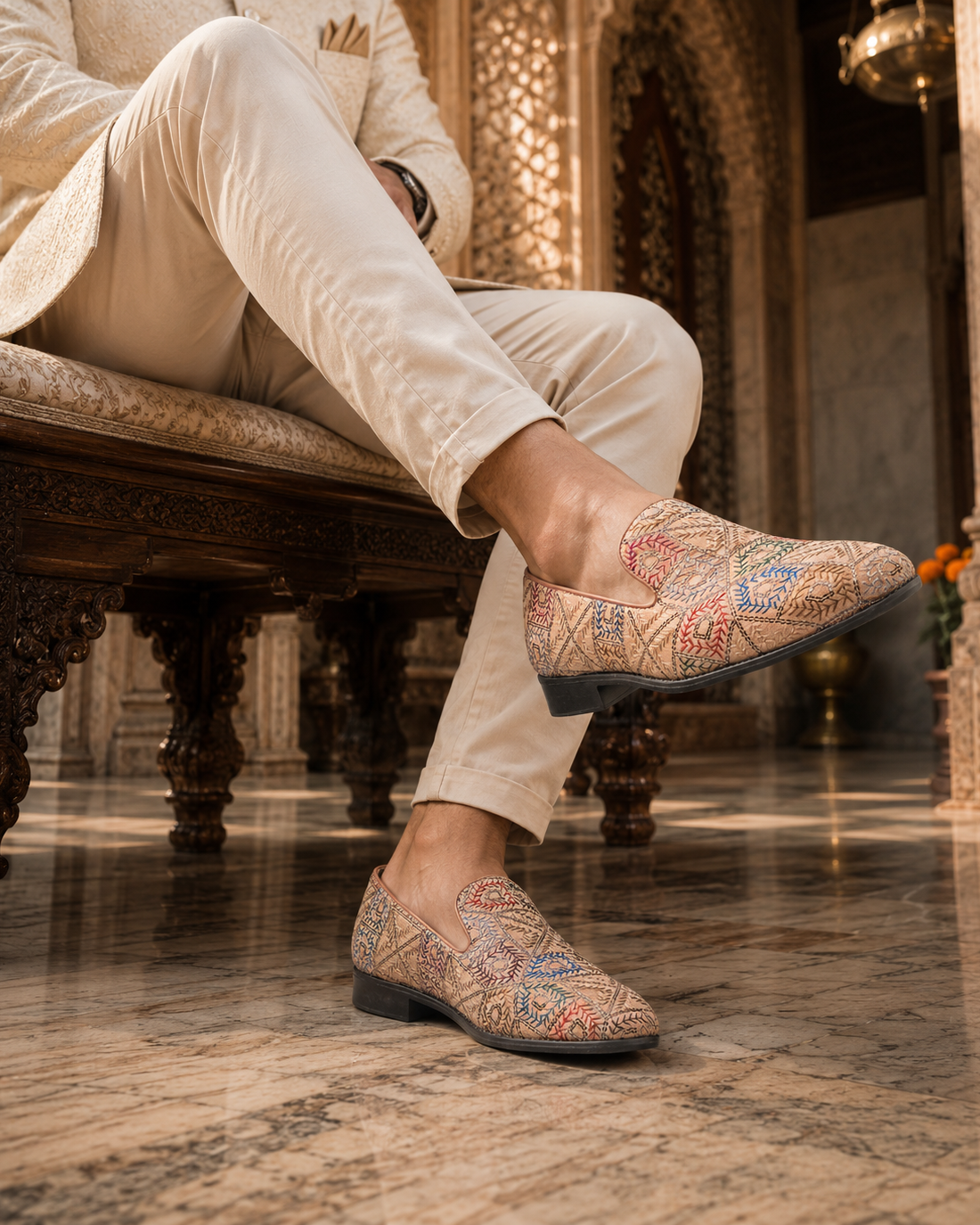 Pordenone Ethnic Slip Ons Multicolor