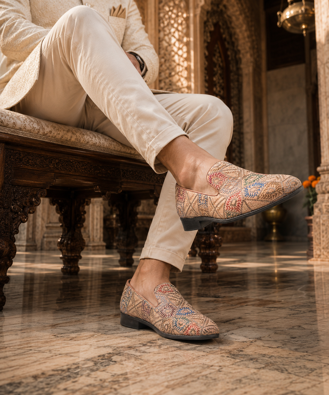 Pordenone Ethnic Slip Ons Multicolor