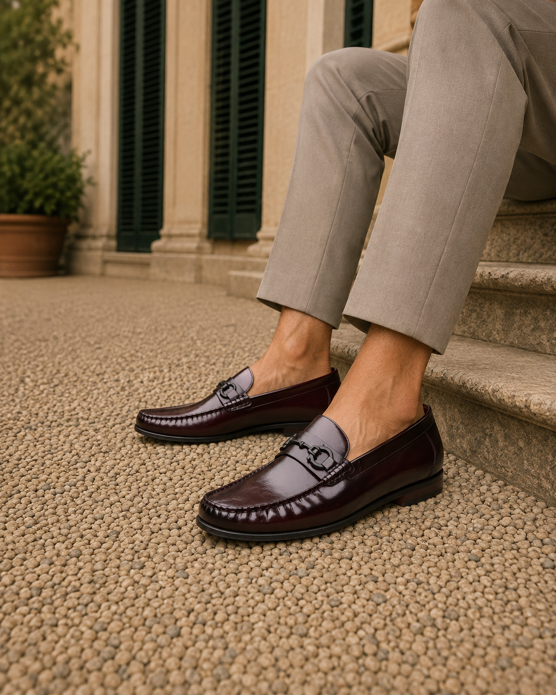 Milie Leather Loafers Cherry